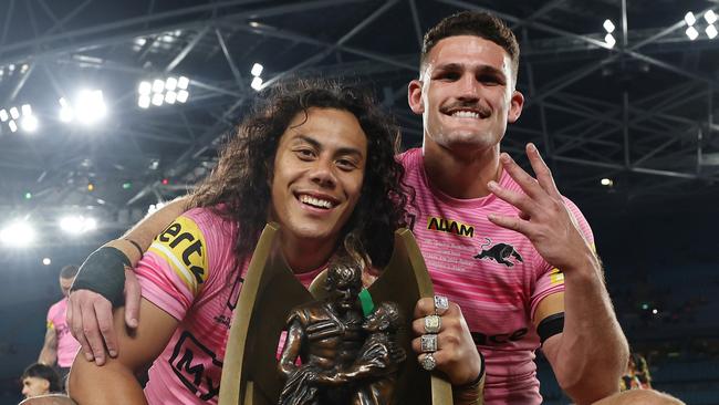 Jarome Luai and Nathan Cleary. Maybe the best halves combination ever. Photo by Cameron Spencer/Getty Images.