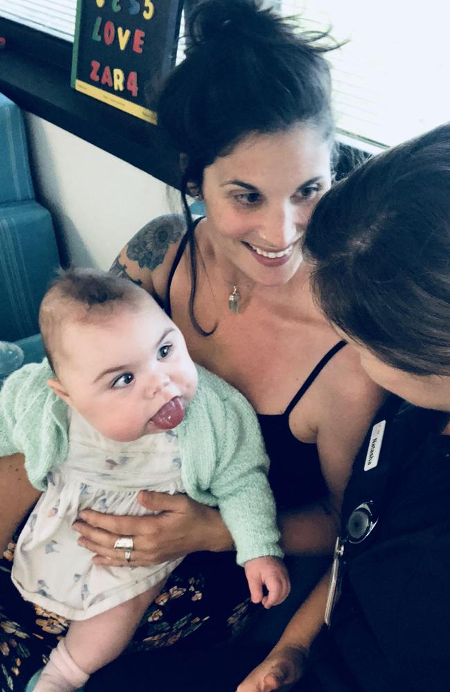 Zara Kennerson and her mum Sophia Galliano. Zara was born in January 2018 with Beckwith-Weidermann syndrome and hyperinsulinemia. She is one of the many babies who have been cared for in Ward 9B at the Queensland Children's Hospital. Picture: Supplied