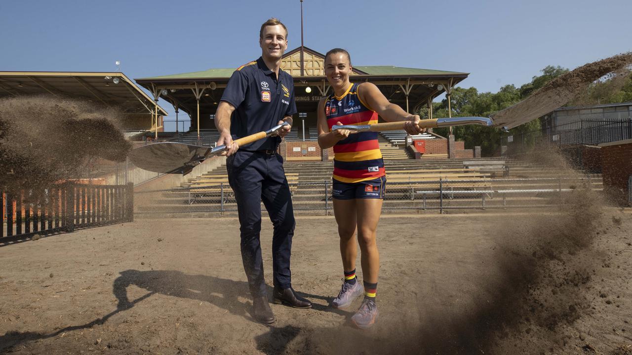 Cornes: Adelaide Crows members on the fringe during club’s AGM