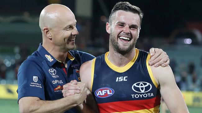 Brad Crouch has nominated the Saints as his preferred destination, rather than staying at Adelaide under coach Matthew Nicks. Picture: Sarah Reed