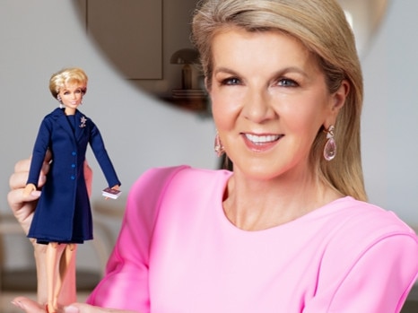 The doll is wearing Ms Bishop’s outfit from the day she resigned.