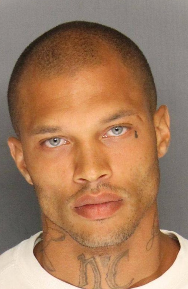 Jeremy Meeks. The mugshot that launched a modelling career. Picture: Supplied