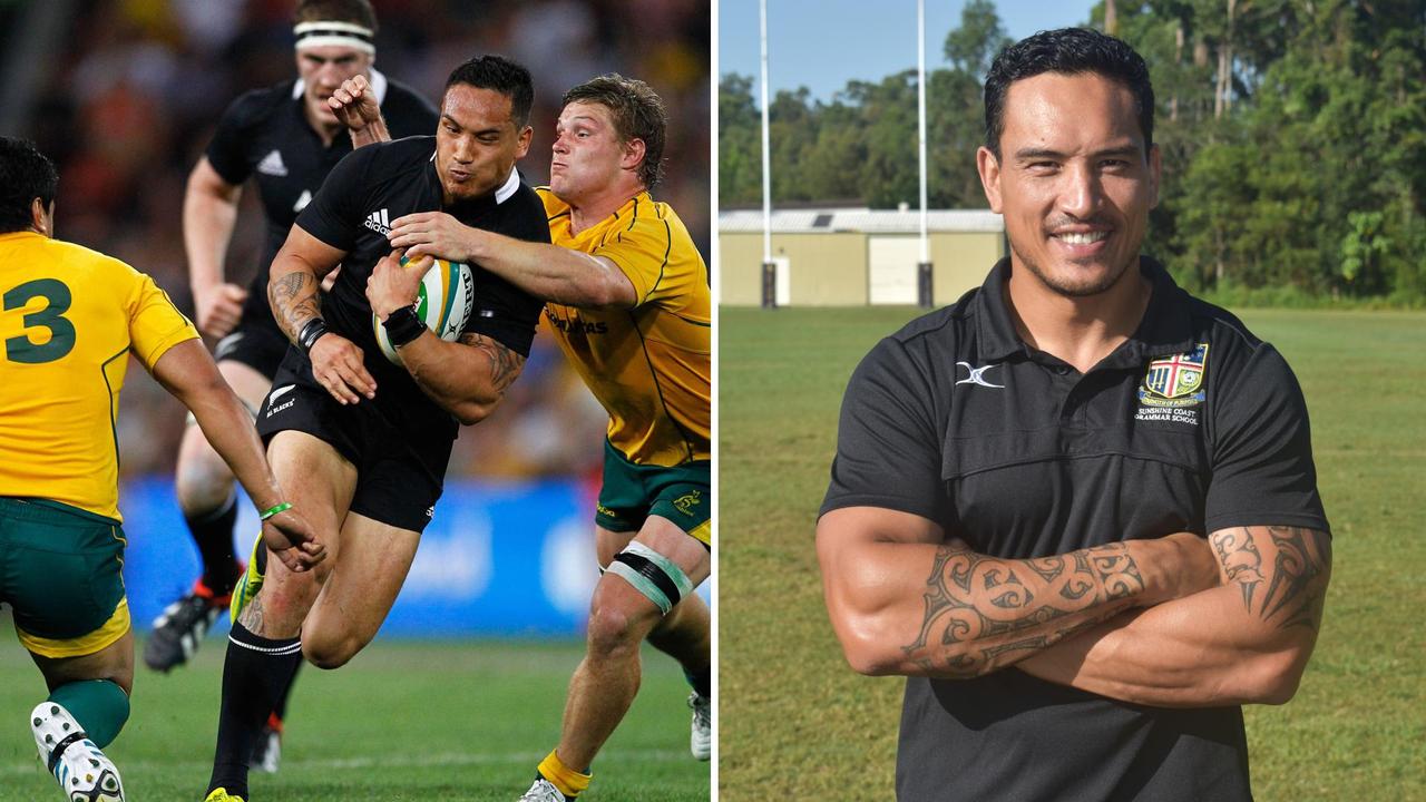 Sunshine Coast Grammar rugby union head coach and former All Blacks star Hosea Gear. Pictures: Patrick Hamilton/Eddie Franklin