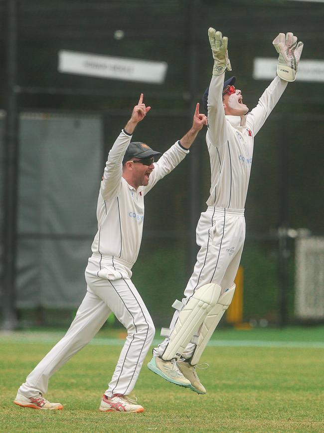 Keeper Bailey Garnham appeals as Mudgeeraba v Queens - Premier First Grade at Alan Nielsen Park, Carrara. Picture: Glenn Campbell