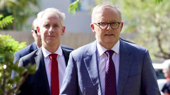 Anthony Albanese with Immigration Minister Andrew Giles. Picture: NCA NewsWire / David Geraghty