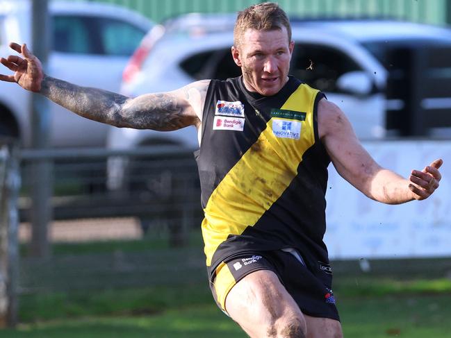 RDFNL: Lancefield v Woodend-Hesket: Zach Webb of Lancefield at Lancefield Park on Saturday July 8, 2023 in Lancefield, Australia.Photo: Hamish Blair