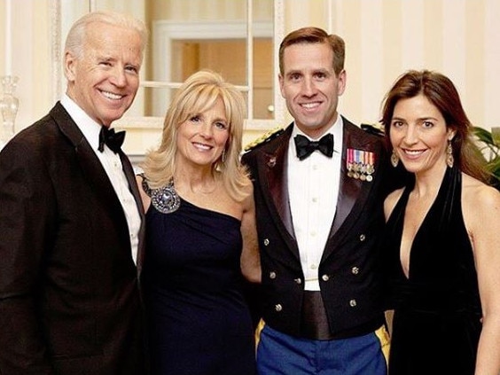 Joe and Beau Biden with Hallie and Jill.