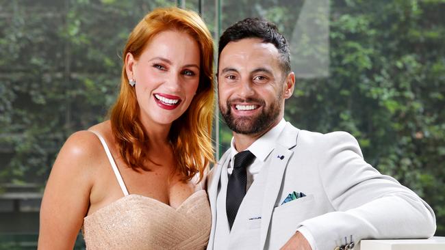 Partnered couple Jules Robinson and Cameron Merchant are now planning a legalised wedding ceremony for later in the year. Picture: Jonathan Ng