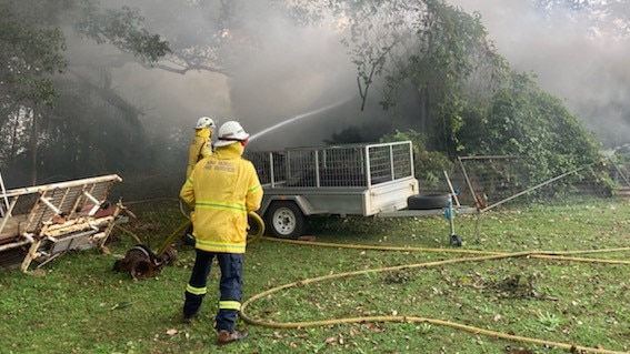 The fire at Houghlahans Creek Road, Pearces Creek, on Wednesday, June 9, was controlled by NSW Rural Fire Service personnel from Newrybar, Alstonville, Clunes, Boatharbour and Alphadale Rural Fire Brigades, plus three Fire Rescue NSW crews from Alstonville and Goonellabah.