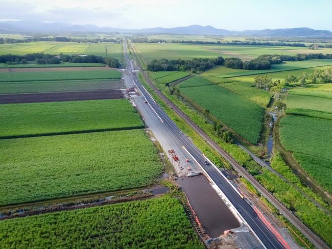 The $23 million flood resilience project covering about a kilometre stretch between Jorgensens Rd and Jumper Creek along the Bruce Highway at Calen. January 21, 2023. Picture: Heidi Petith