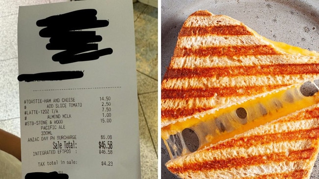 ‘Insane’ price of toasted sandwich revealed