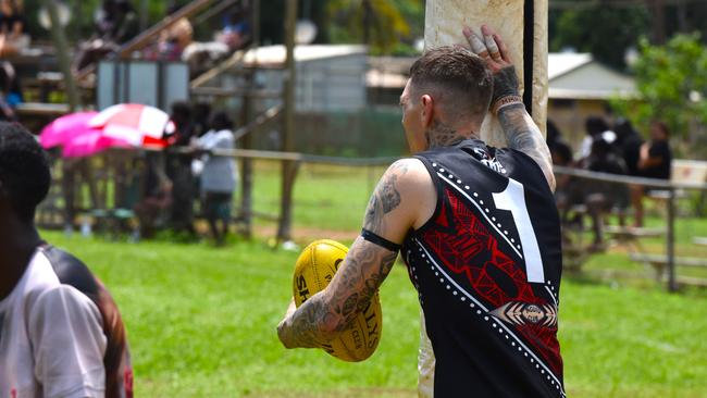 Images from the Round 9 NTFL MPL/WPL clash between the Tiwi Bombers and Palmerston Magpies at Bathurst Island, 30 November 2024. Picture: Darcy Jennings