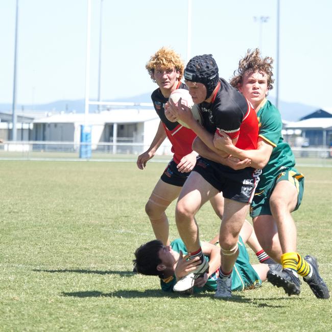 Ignatius Park College and Kirwan State High School teams take on St Brendanâ€™s College Yeppoon teams in Queensland state rugby league semi finals at Mackay on Wednesday, August 24, 2022.