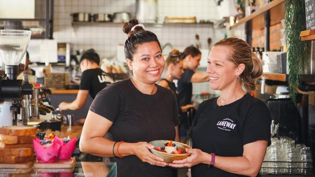 Chef Namrata and owner Lisa Heames’ Laneway Specialty Coffee was chosen as the Territory’s favourite place to have brunch. Picture: Glenn Campbell