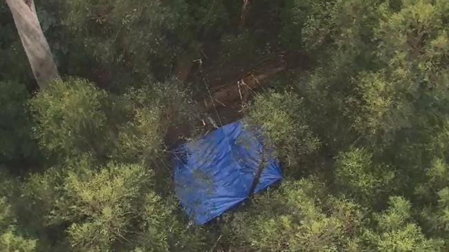 The wreckage was found in remote bushland. Picture: Nine News