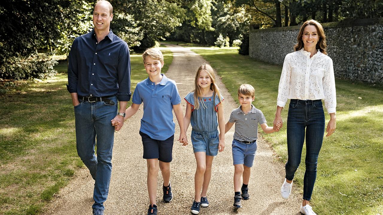 The royals pictured in their 2022 Christmas photo. Picture: Matt Porteous/Kensington Palace via Getty Images