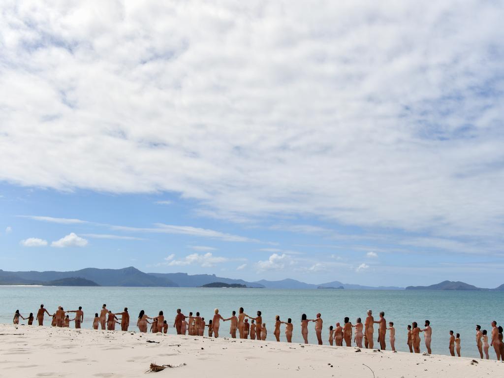 Haslewood Island featured in Spencer Tunick’s ‘We Are Human’ 19/20 campaign. Picture: Mick Tsikas