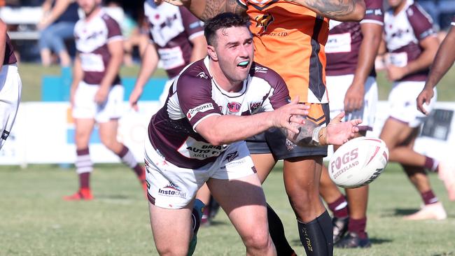 Burleigh Bears vs Southport Tigers clash at Owen Park. Jordan Scott. 16 April 2023 Southport Picture by Richard Gosling