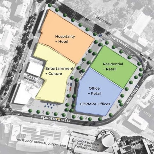 Concept artwork of The Hive, which was a masterplan to develop an entire city block. It was also the preferred location for the Concert Hall.