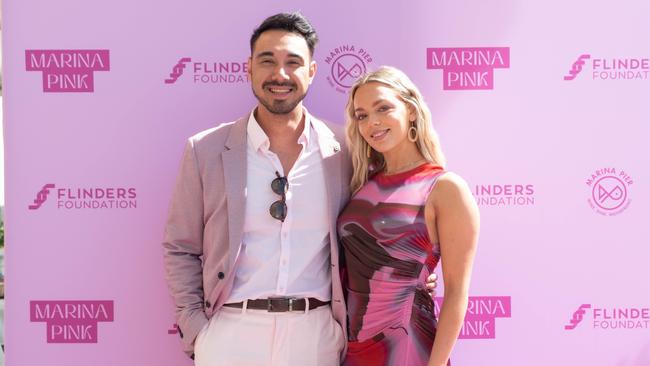 Will Giles (left) and Alissa Fay (right) at Marina Pink Launch. Picture: Supplied