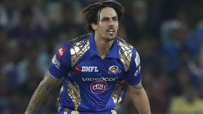 Mumbai Indians' Mitchell Johnson took three wickets in the final over against Rising Pune Supergiant.
