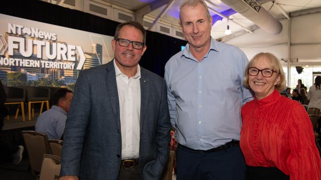 Luke Gosling, Paul Henderson and Dr Dianne Stephens at the NT News Futures Northern Territory forum 2024. Picture: Pema Tamang Pakhrin