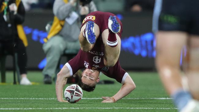 Brimson scored a memorable try on debut. Picture: Brett Costello