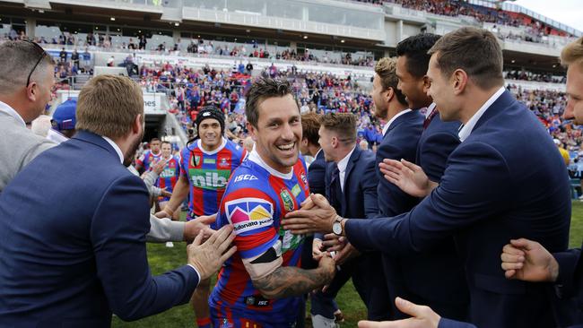 Newcastle couldn’t find the winning play on old boys day. AAP Image/Darren Pateman.