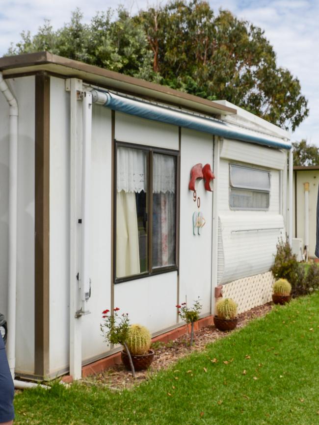 Many of the long-term sites at the Jetty Caravan Park include annexes and gardens. Picture: Brenton Edwards