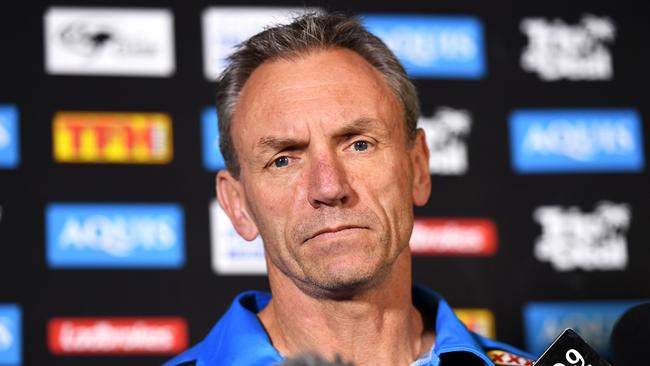 Gold Coast Titans coach Neil Henry looks on during a media conference at Titans headquarters on the Gold Coast.