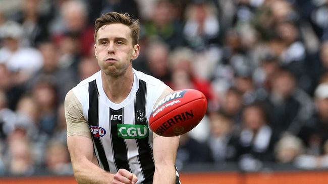 Jordan Roughead has relished a return to defence in his first season at Collingwood. Picture: AAP Image/Hamish Blair.