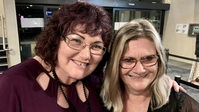 Diane Dowd, from South Mackay, and Suzanne La Fontaine, from Slade Point, at Jon Stevens – The Noiseworks and INXS Collection at the MECC on Friday night. Picture: Rae Wilson