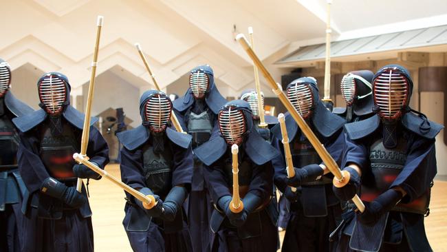 Spar at a kendo dojo in Tokyo.