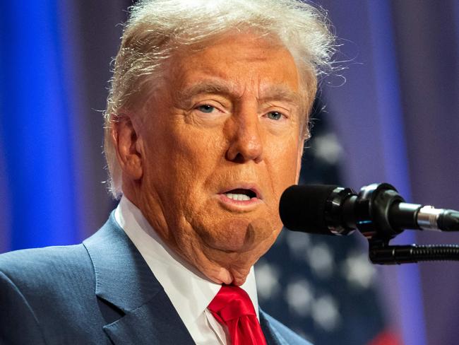 US President-elect Donald Trump speaks during a meeting with House Republicans at the Hyatt Regency hotel in Washington, DC on November 13, 2024. (Photo by Allison ROBBERT / POOL / AFP)