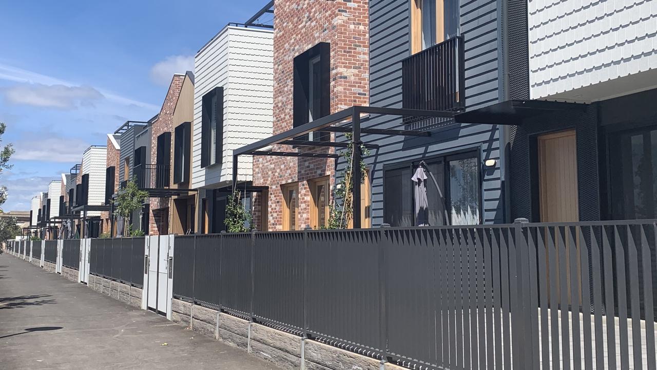 Waterfront homes in the Dock One development at Port Adelaide. Picture: Paula Thompson