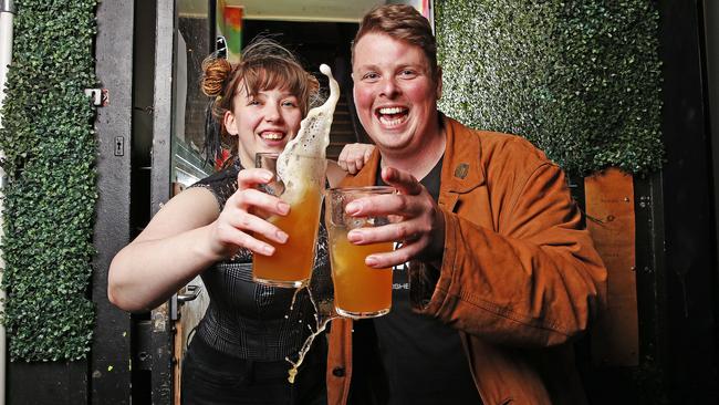 Bartender at the Twisted Lime Jocelyn Greenwell and owner Joshua Wells are excited to be opening their doors today. Picture: Zak Simmonds