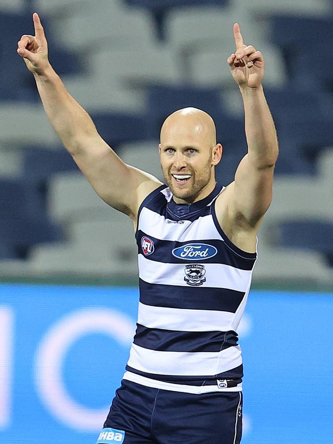 Ablett after kicking the final goal of the match.