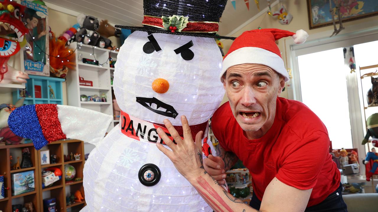 Australia's favourite children's author Andy Griffiths is releasing the 12th book in his Treehouse series, The 156-Storey Treehouse, where an evil snowman foils the plot to scam more presents out of Santa. Picture: David Caird