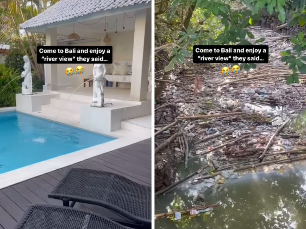 Luxury Bali villas can't escape the island's waste mismanagement. Picture: Supplied.