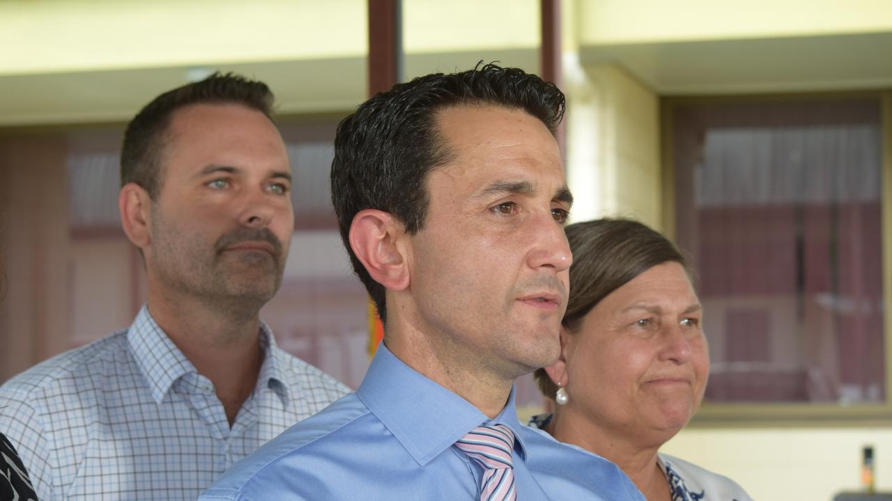 Queensland premier, David Crisafulli and local LNP members Adam Baillie, Natalie Marr and Janelle Poole at Kirwan Police Station. December 13 2024.