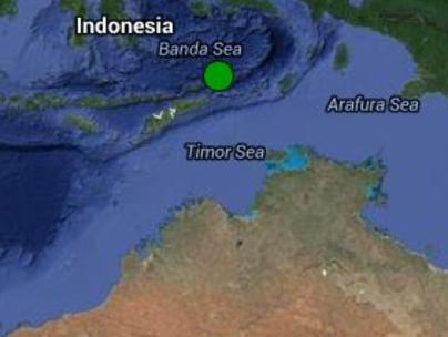 The magnitude 5.4 earthquake occurred over 700km away in the Banda Sea and 234km below sea level.