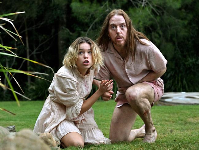 Milly Alcock as Meg and Tim Minchin as Lucky in season 2 of Upright. Picture: Scott Belzner