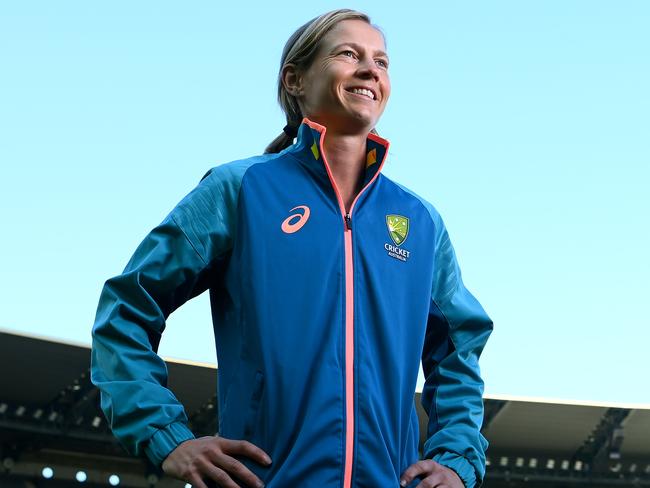 MELBOURNE, AUSTRALIA - MAY 15: Australian Women's Cricket Captain Meg Lanning poses during a Cricket Australia media opportunity after the announcement of the 2023/24 International Season at Melbourne Cricket Ground  on May 15, 2023 in Melbourne, Australia. (Photo by Quinn Rooney/Getty Images)