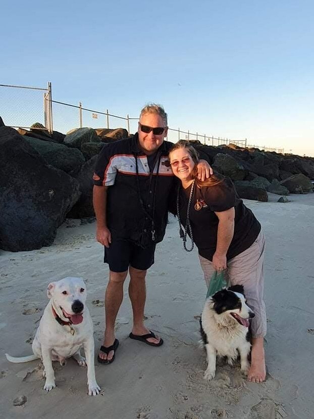 Tania and Simon Cosgrove with their dogs