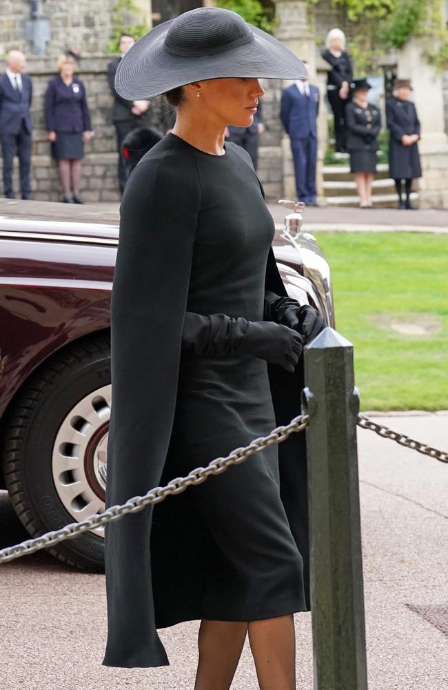 The Duchess of Sussex was a picture of elegance in the Stella McCartney number. Picture: Getty Images.