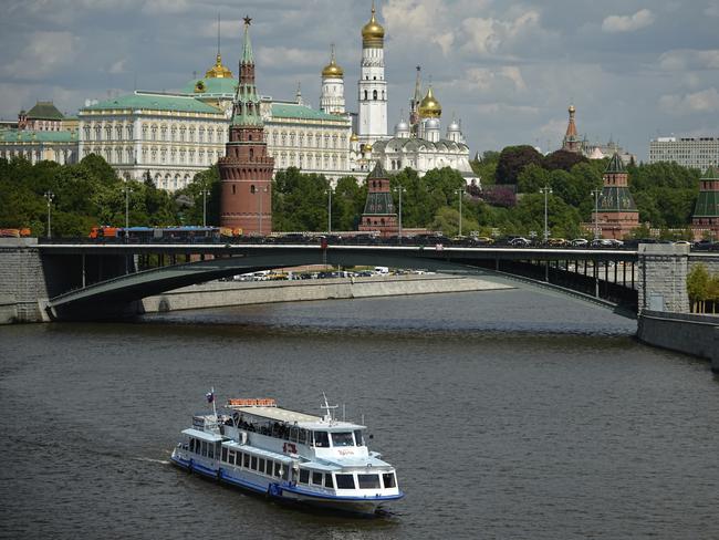 The Grand Kremlin Palace behind the Kremlin Wall in Moscow, Russia. Picture: Pavel Bednyakov