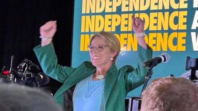 Zoe Daniel celebrated what she thought was a victory on Saturday night. Picture: Instagram