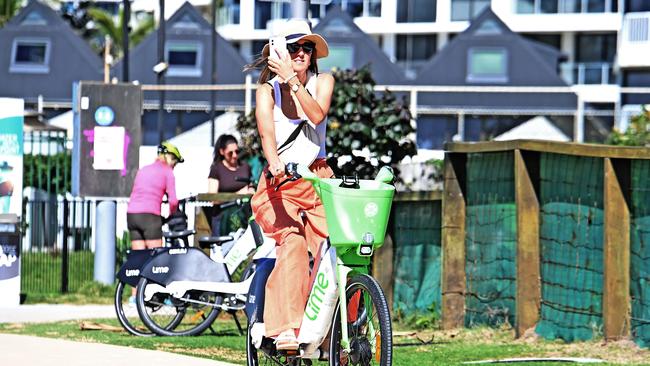 People riding around with no helmets. Picture: John Gass