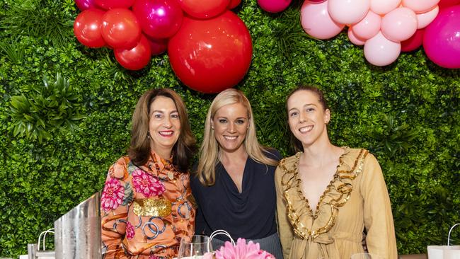 At Fitzy's Colour of Change luncheon are (from left) Liz Wagner, Emma Rackley and Grace Wagner raising funds for local breast cancer support, Thursday, May 26, 2022. Picture: Kevin Farmer