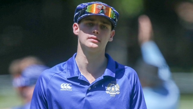 Will Neubecker. GPS First XI cricket round 4 action between BBC and Nudgee College. Picture: Stephen Archer.